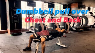 How to perform Dumbbell pullovers exercise💪👌 chest and Back muscles workouts  workout muscle [upl. by Ixel786]