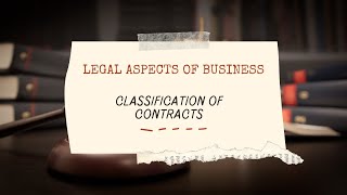 Legal aspects of business Classification of contracts 1  explanation in hindi for bcombmsbbalaw [upl. by Idas]