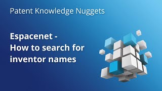 Espacenet – How to search for inventor names [upl. by Llerehc]