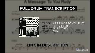 A Message To You Rudy  The Specials  Drum Sheet Music [upl. by Bernhard670]