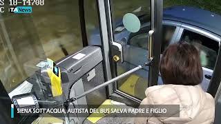 Siena sottacqua autista di bus salva padre e figlio [upl. by Naiva232]