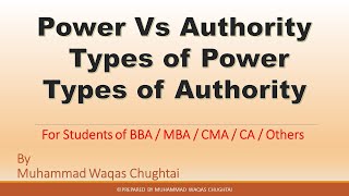 Power vs Authority  Difference between Power and Authority  Types of Power  Types of Authority [upl. by Clotilda]