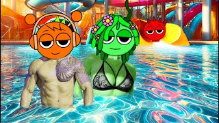 Party at the water park  Incredibox Sprunki 🥳🎉🌊❤️💗 [upl. by Kenric]