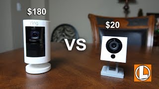 Ring Stick Up Cam Wired 2018 vs Wyze Cam 2  Comparing Features Video and Audio Quality [upl. by Alli]