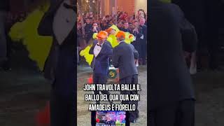 John Travolta che balla il ballo del Qua qua con Amadeus e Fiorello fiorello [upl. by Mihe]