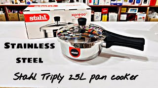 Stahl Triply stainless steel pan cooker  Stahl 25 L triply pressure cooker  Steel pressure cooker [upl. by Kaz]