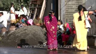 People walking the streets of Satara city Maharashtra [upl. by Torres]