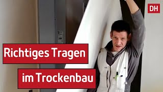 Transport von Rigipsplatten und Dämmung im Treppenhaus  DH – Trockenbau [upl. by Ivonne583]