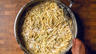 Vegan Fettuccine Alfredo ASMR Cooking [upl. by Annaegroeg]