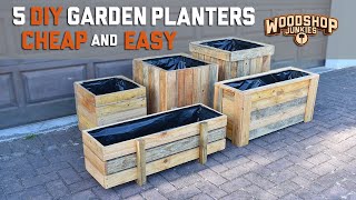 5 DIY Garden Planters  Cheap Easy Fast [upl. by Lemaj]