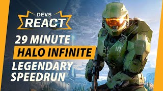 Halo Infinite Developers React to 29 Minute Legendary Speedrun [upl. by Winonah]