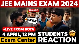 JEE Mains 20244 April Shift 1 Exam Student Reaction LIVE from Kota  Paper Level Weightage Cutoff [upl. by Ived]