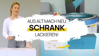 MÖBEL UPYCLING  Aus ALT mach NEU  SCHRANK LACKIEREN  DIY [upl. by Sorac523]