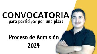 CONVOCATORIA para participar por una PLAZA DOCENTE [upl. by Sine580]