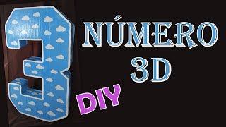 COMO FAZER NUMERO EM 3D GRANDE COM PAPELÃO [upl. by Gilletta]