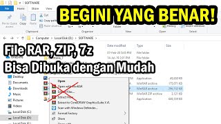 Cara membuka file rar zip dan 7z di laptoppc yang benar [upl. by Anoek]