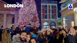 London Winter Walk ❄️ SNOW in COVENT GARDEN to 🎄 Trafalgar Square  Central London Walking Tour HDR [upl. by Leen]