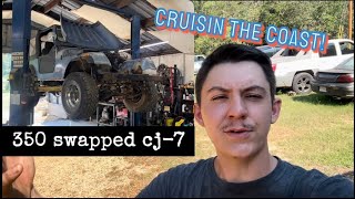 350 SWAPPED CJ7 Jeep REVIVAL for CRUISIN’ THE COAST 2023 [upl. by Yregerg733]