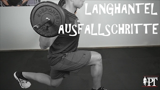 Ausfallschritte mit Langhantel  Effektiv Beinmasse aufbauen Für Dein Bein Workout ein Muss 😉💪 [upl. by Ardy]