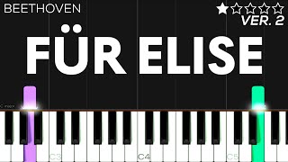 Für Elise  Beethoven  EASY Piano Tutorial [upl. by Bidget31]