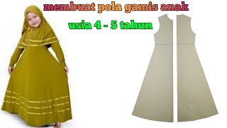 membuat pola gamis anak usia 4 tahun  5 tahun [upl. by Bart]