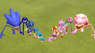 BOYS SONIC TAPES FAMILY vs GIRLS AMY SONIC INNYUME SMILEY’S FAMILY in Garry’s Mod [upl. by Barkley]