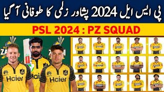 Peshawar Zalmi squad released for PSL 2024  Zalmi Squad PSL [upl. by Nnayelsel572]