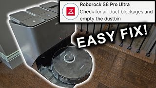 RoboRock S8 Pro Ultra Air Duct Blockage Fix [upl. by Rizzo]