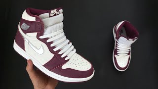 HOW TO BAR LACE NIKE AIR JORDAN 1 HIGH  Laces style [upl. by Oniskey]