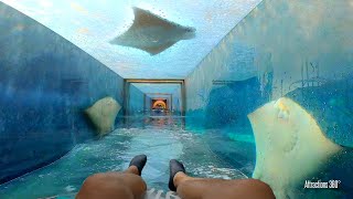 Atlantis the Worlds MEGA Water Park with Over 105 Water Slides All the Big Thrilling Slides POV [upl. by Enilreug505]