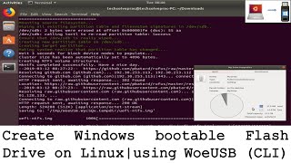 Windows Bootable Flash Drive on Linux using WoeUSB CLI  Method 1 [upl. by Barb]