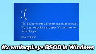 FIXED wmiacpisys BSOD in Windows PC [upl. by Assirralc]