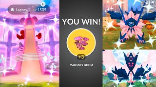 Shiny Gigantamax Lapras with Max Mushrooms amp Unlimited Shiny Necrozma Fusions in pokemon go [upl. by Naginnarb]