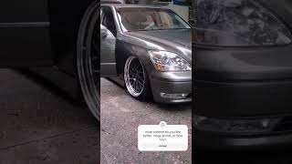 2004 LS430 on D2 air struts  Airlift 3P  Work VSXX 20quot staggered wheels  audio  camber arms  🤷 [upl. by Cleodal]