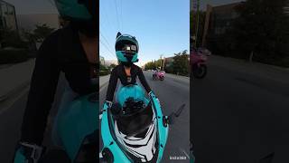 girl rider 👀 cute girl reaction 🥰 no Kawasaki z1000 Ninja zx10r viral zx50rzx10r z1000shorts [upl. by Charley964]