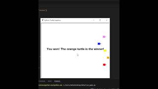 How to make a Turtle Race Game using python pythonturtle turtle racegame games [upl. by Hilde971]