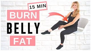 Lose Belly Fat Sitting Down  AB WORKOUT For Women Over 50 [upl. by Aynodal]