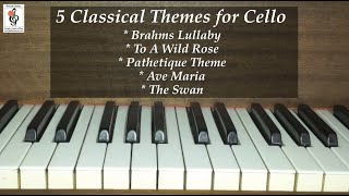 5 Classical Themes for Cello  Instrumental Practice with Brenda [upl. by Nylorac]