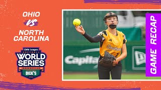 Game Highlights Ohio vs North Carolina  Little League Softball World Series [upl. by Hanselka]