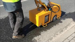 Removing salt from road with Torgos roaddryer machine [upl. by Idisahc]