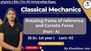 Rotating frame of reference and Coriolis forceMechanicsBSc1st yearlect02 [upl. by Athalee]