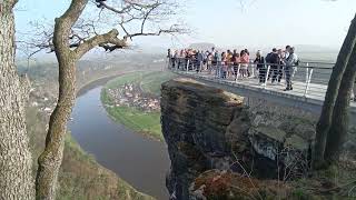 Die BASTEI Aussichtsplattform  Touristenattraktion in der SÄCHSISCHEN SCHWEIZ  ELBSANDSTEINGEBIRGE [upl. by Anitnatsnok]