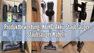 Produktbewertung KLiHD Akku Staubsauger Staubsauger Kabellos 450W38000Pa mit LED Display Bis zu 5 [upl. by Herve]