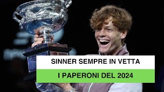 Montepremi 2024 un altro record di Sinner I dieci tennisti che hanno guadagnato di più [upl. by Hamlani]