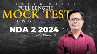 MORE HARD LEVEL Full Length Mock Test NDA CDS 2024 II  Shaan Batch  Dheeraj Sir [upl. by Schrick110]