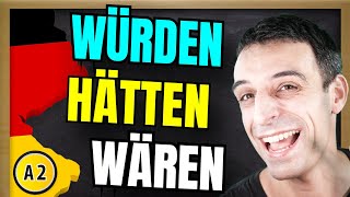 KONJUNKTIV 2 würden hätten wären  General Subjunctive  Wishes and Dreams [upl. by Yleak174]