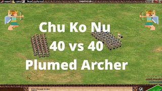 AOE 2  Elite Chu ko Nu vs Elite Plumed Archer [upl. by Renrew951]