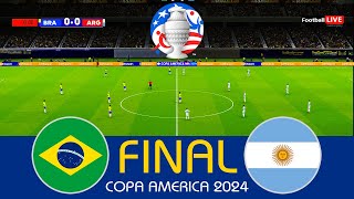 BRAZIL vs ARGENTINA  Final Copa America 2024 USA  Full Match  Vinicius vs Messi  PES Gameplay [upl. by Eninnaj595]