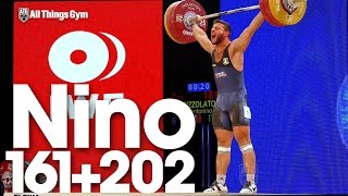 Antonino Pizzolato 161kg Snatch 202kg Clean amp Jerk 2015 World Weightlifting Championships [upl. by Yelsna]