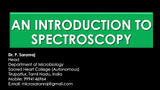 An Introduction to Spectroscopy [upl. by Merrili]